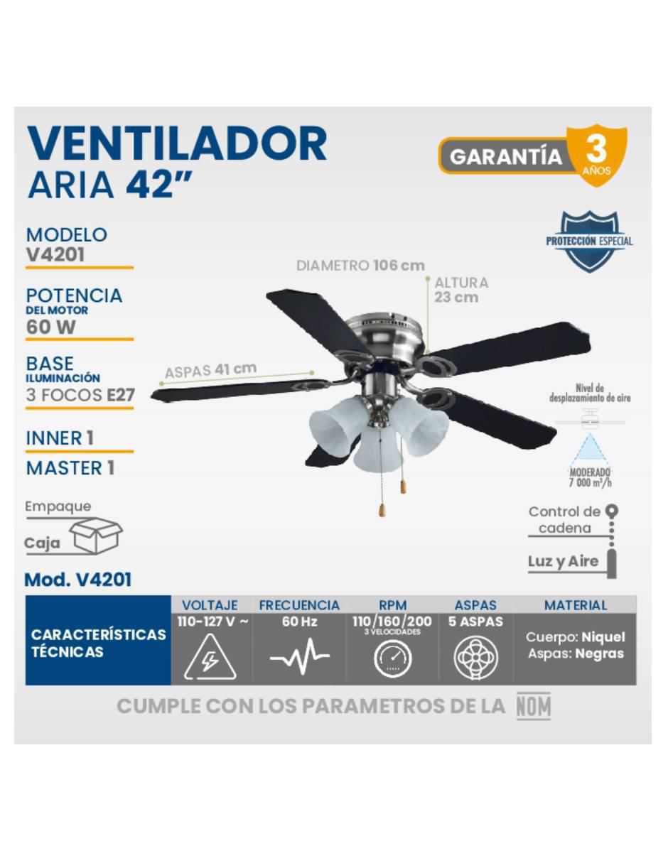 Set ventilador de techo 3 velocidades Set ventilador de techo 3 velocidades