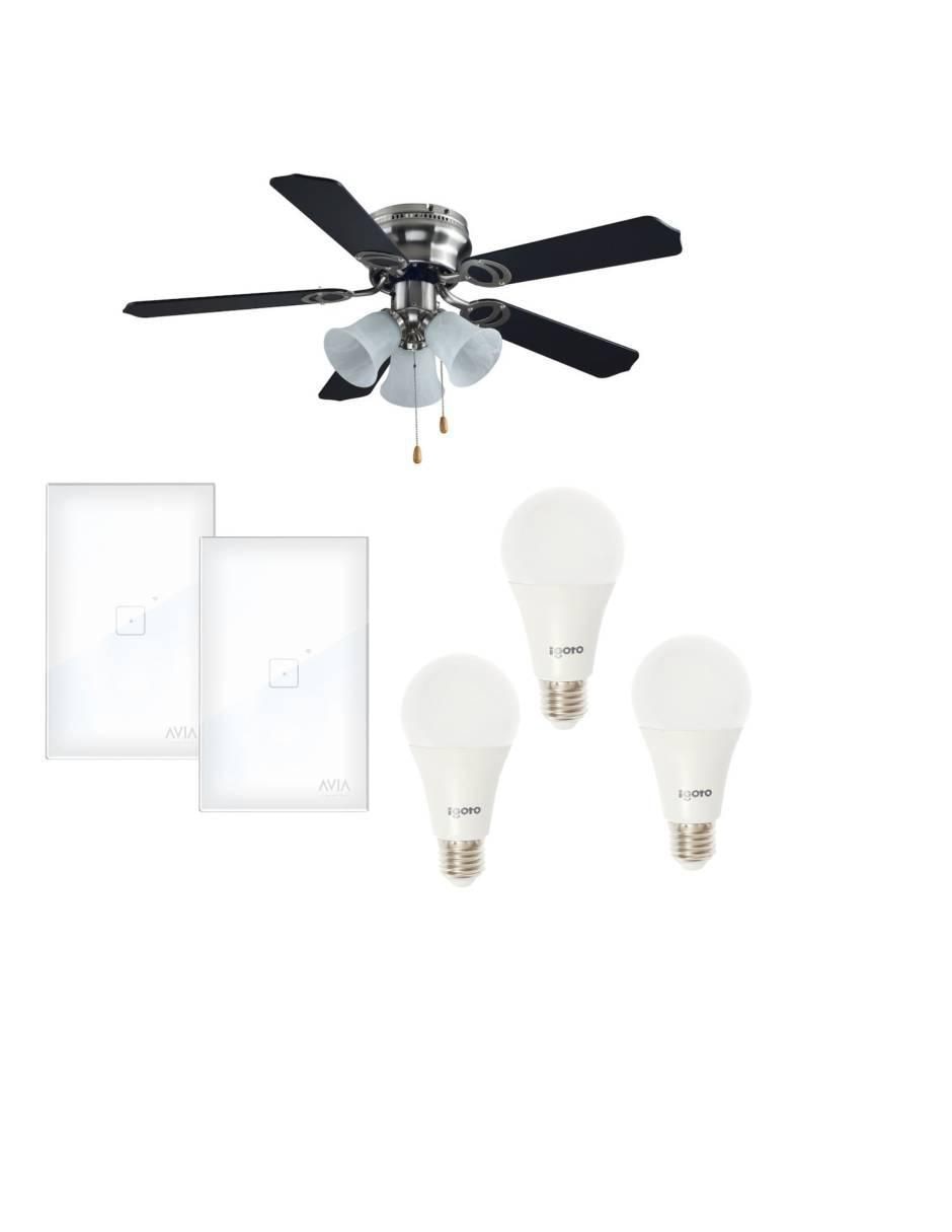 Set ventilador de techo Igoto 3 velocidades