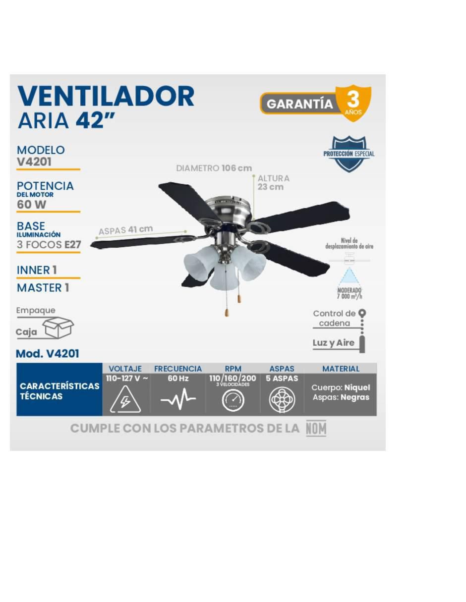 Ventilador de techo Igoto 3 velocidades