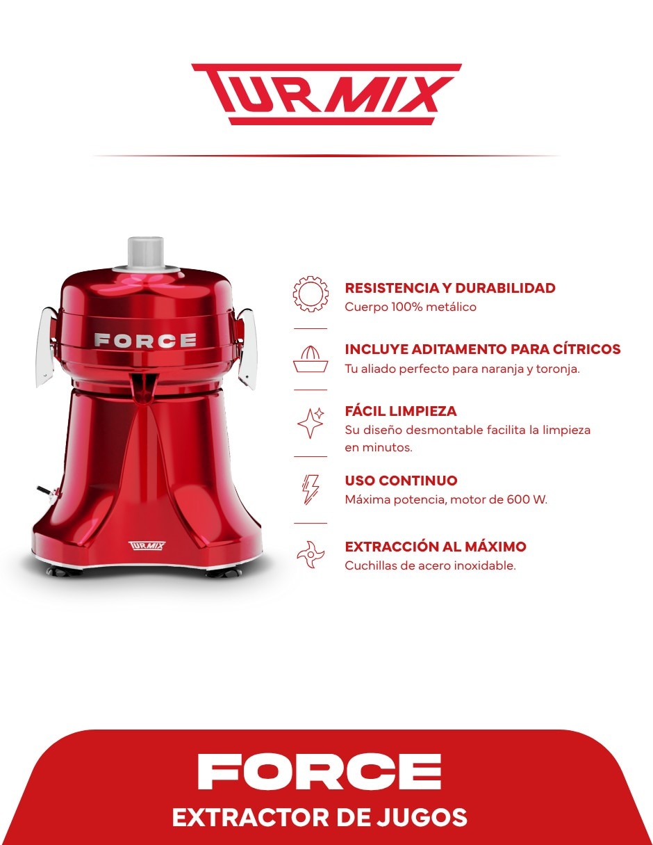 Extractor de jugo Force 600 W 4