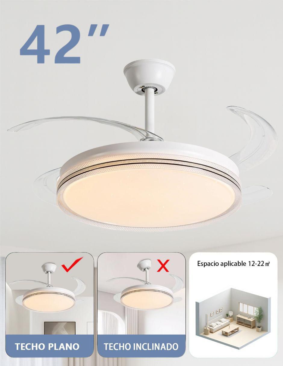 Ventilador de techo Megaluz con control remoto 6 velocidades