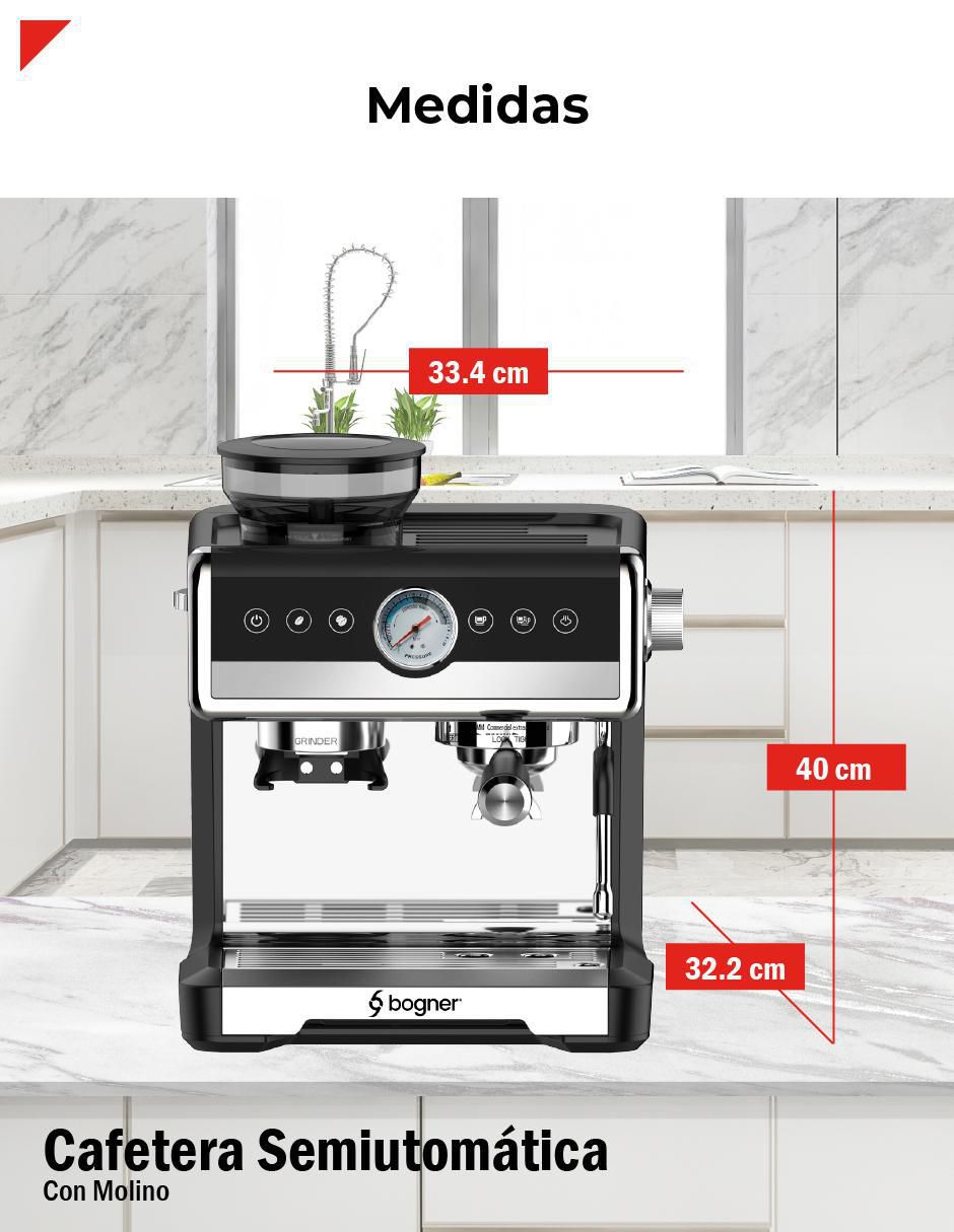Cafetera con molino Bogner bdcm22