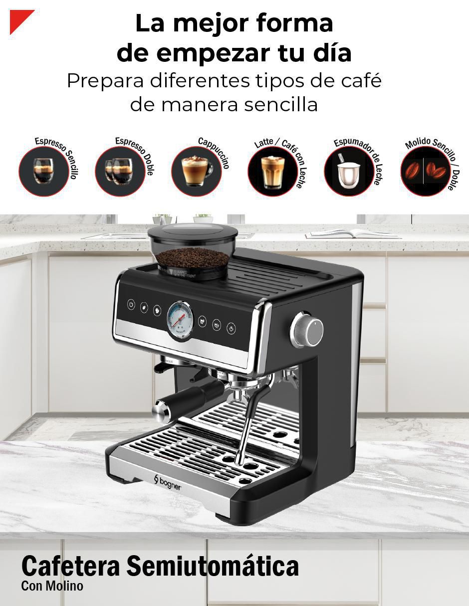 Cafetera con molino Bogner bdcm22