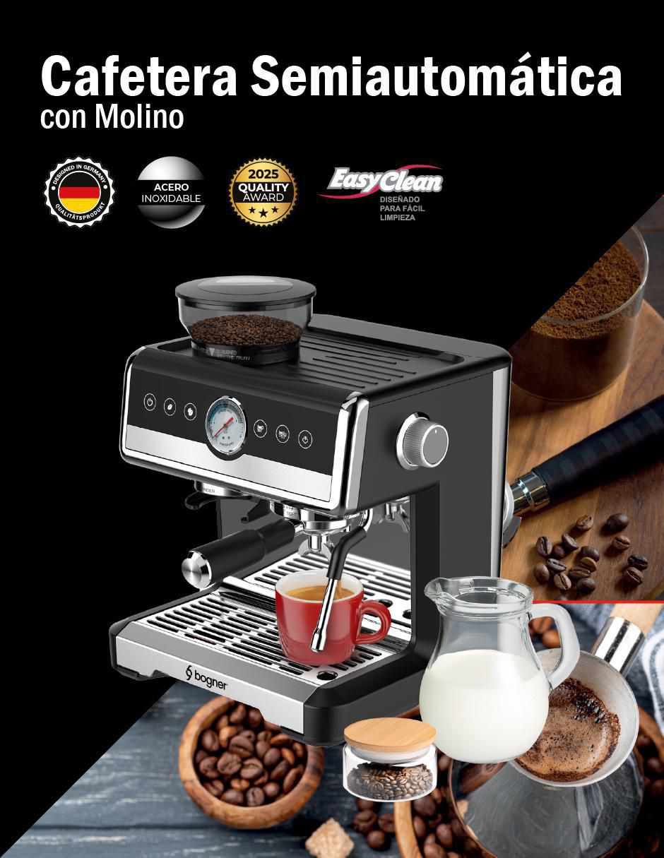 Cafetera con molino Bogner bdcm22