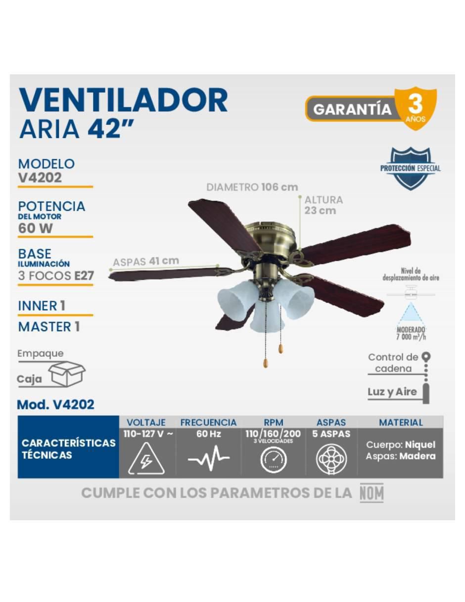 Set ventilador de techo 3 velocidades 7