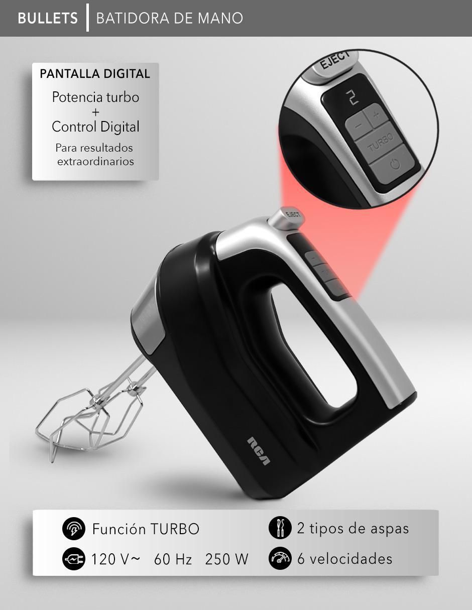 Batidora manual RCA 5 velocidades + 1 turbo RC-73
