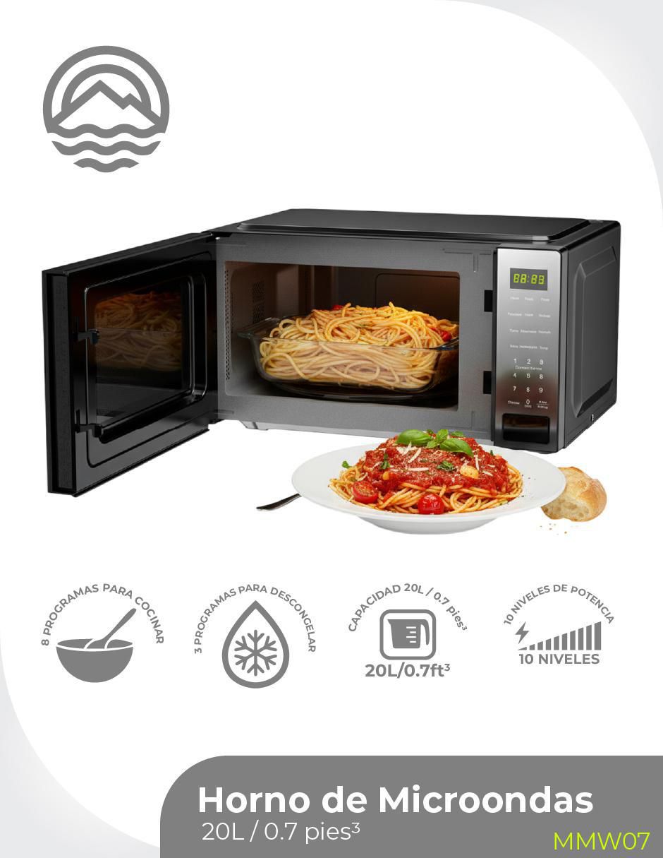 Horno de microondas convencional Minato modelo MMW07 de 0.7 pies cúbicos