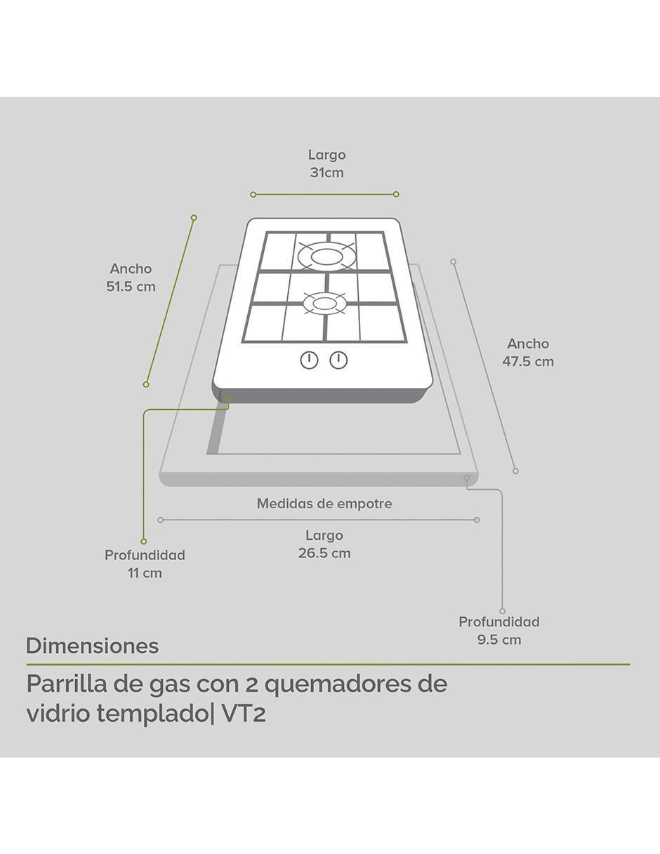 Parrilla de inducción VT2PIV4CEV90N de vidrio templado 11