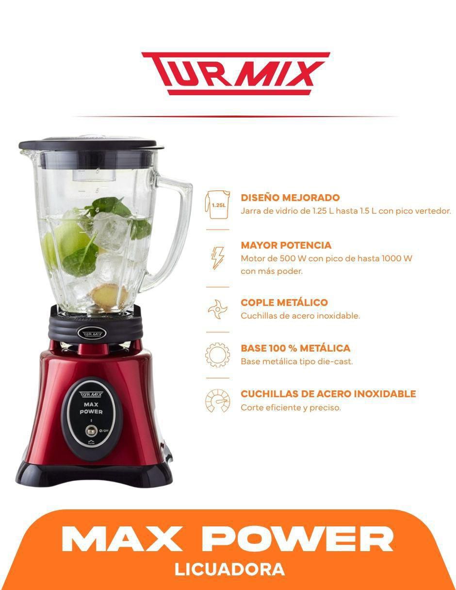 Licuadora Turmix Max Power 1 velocidad