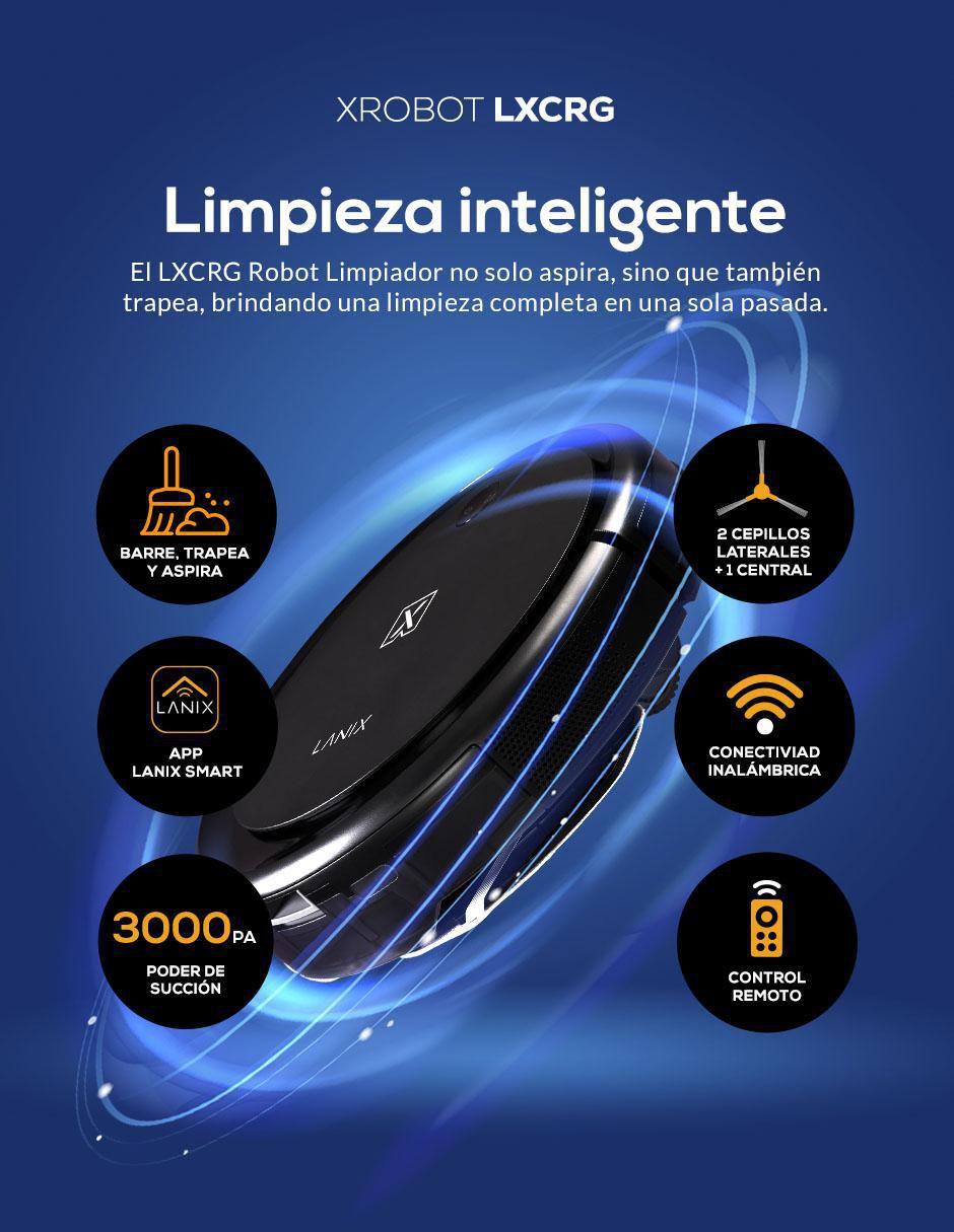 Aspiradora robot Lanix xrobot lxcrg 0.45 litros