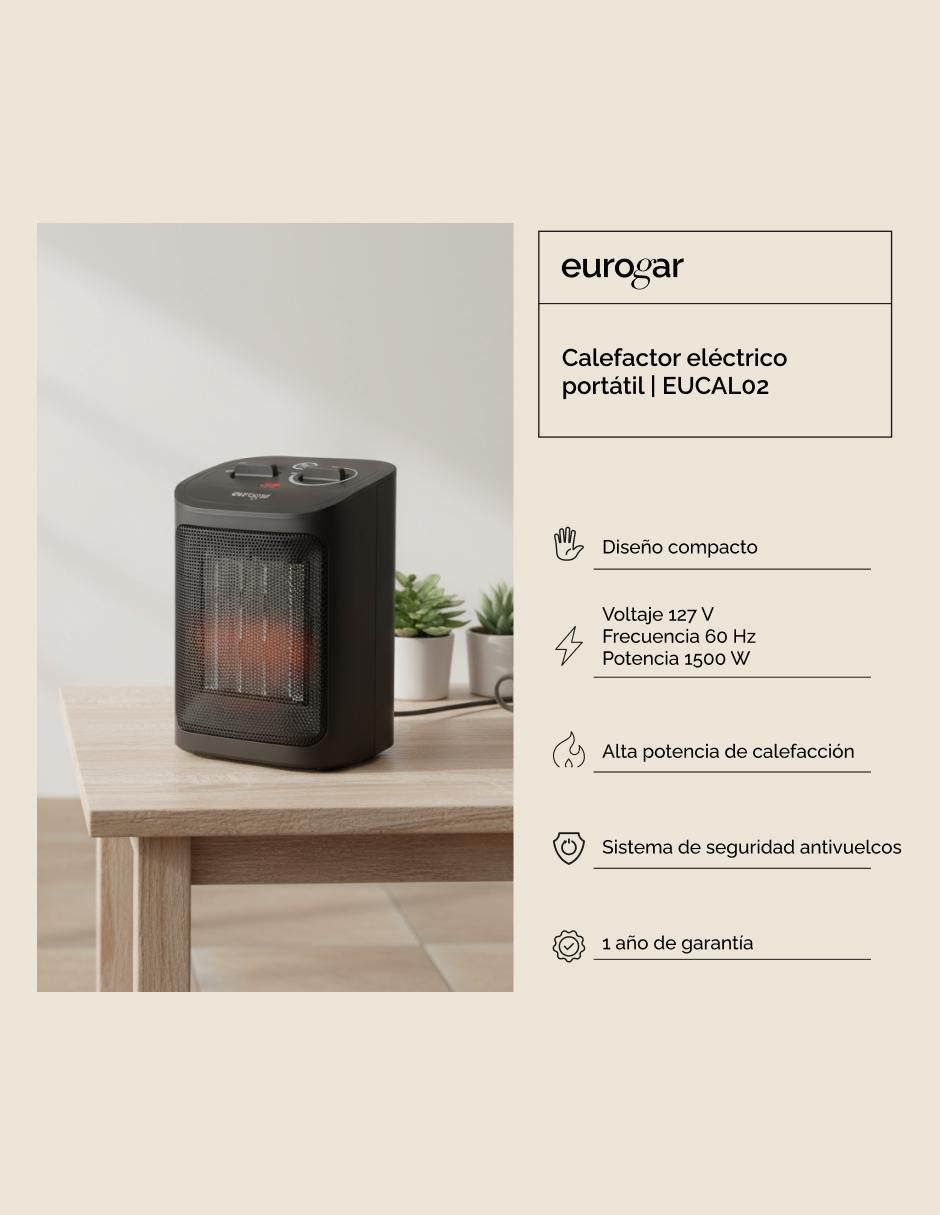 Calefactor portátil eléctrico Eurogar de 127 V