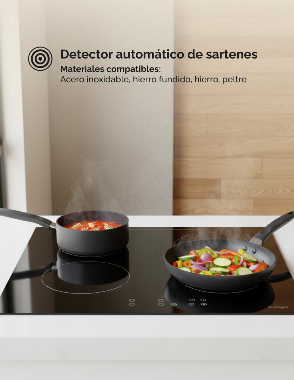 Parrilla de inducción Avera EUPIV4 de vidrio templado