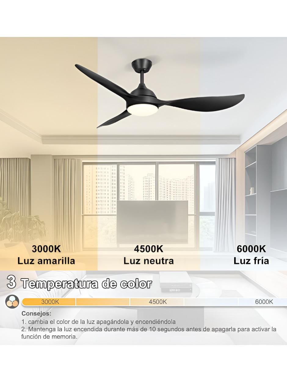 Ventilador de techo Xtellar con control remoto 6 velocidades