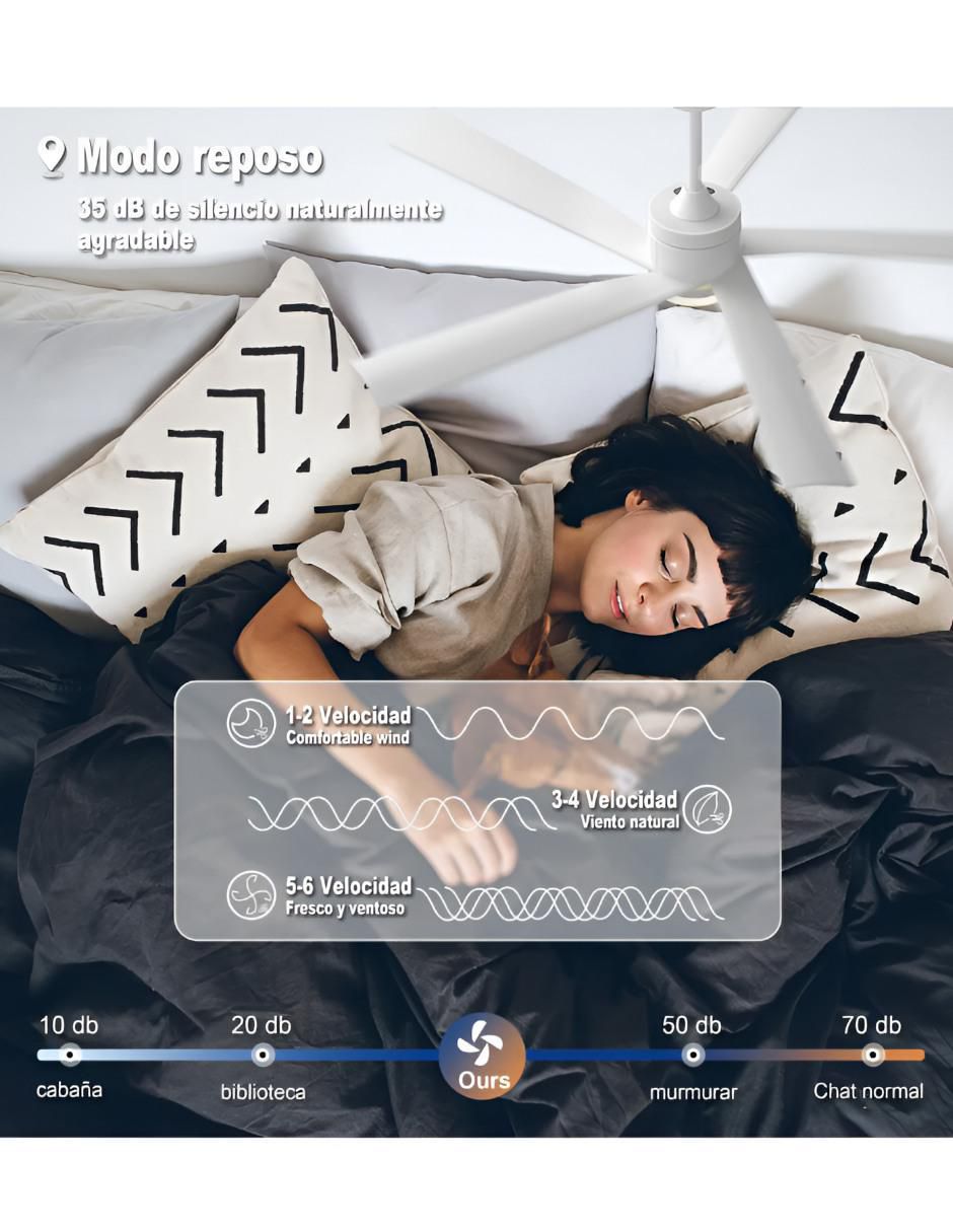Ventilador de techo Xtellar con control remoto 6 velocidades