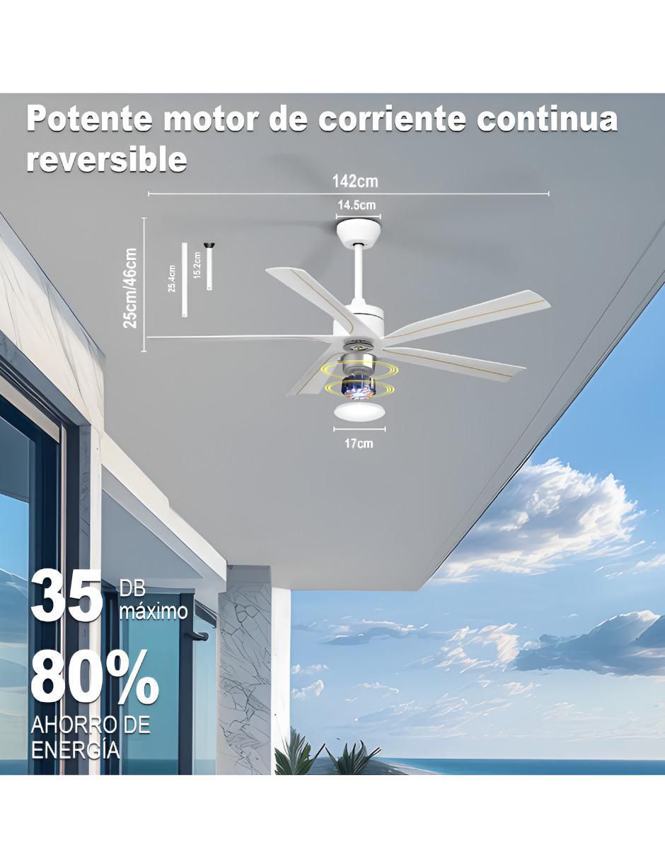 Ventilador de techo con control remoto 6 velocidades 4