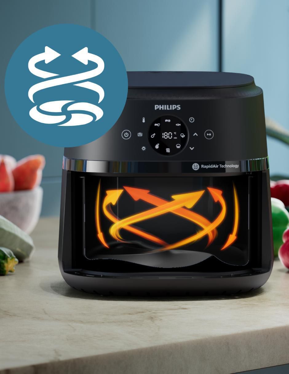 Freidora de aire con compartimento único Philips 6 L NA231/00