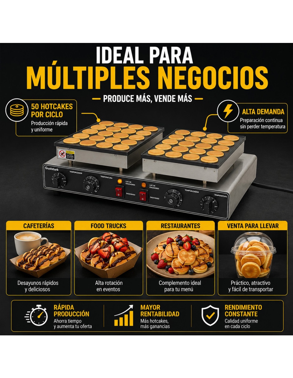 Mini wafflera Gutstark MKZ-MINIHOTCAK50