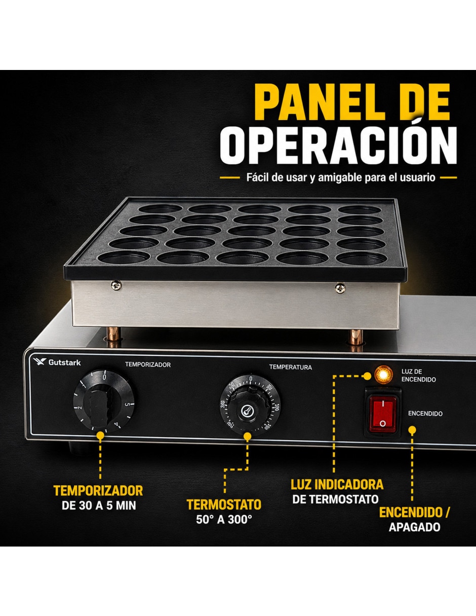 Mini wafflera Gutstark MKZ-MINIHOTCAK50