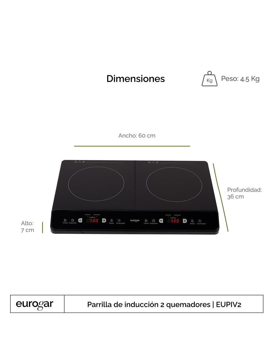 Parrilla de inducción Eurogar Eupiv2 de acero inoxidable
