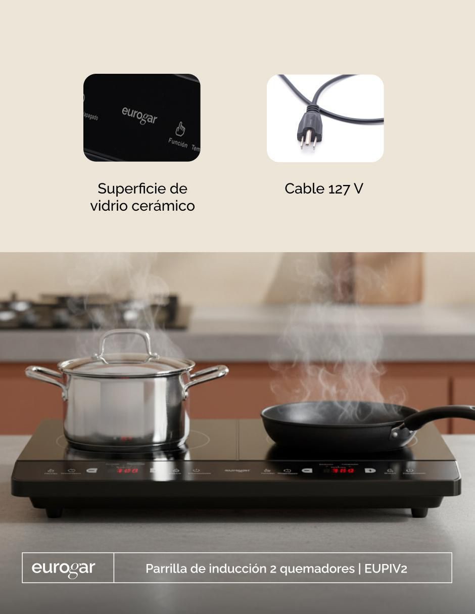 Parrilla de inducción Eurogar Eupiv2 de acero inoxidable