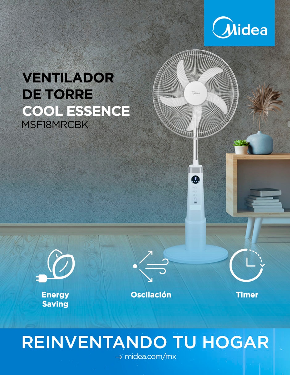Ventilador de pedestal con control remoto 9 velocidades