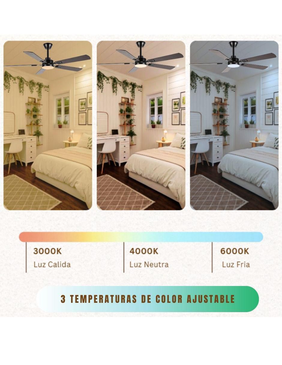 Ventilador de techo Megaluz con control remoto 6 velocidades