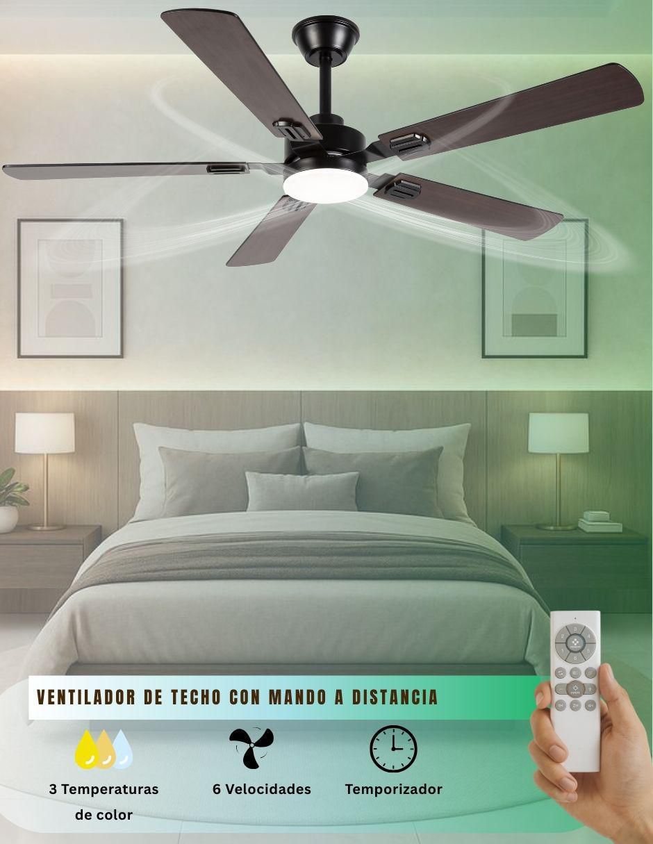 Ventilador de techo Megaluz con control remoto 6 velocidades