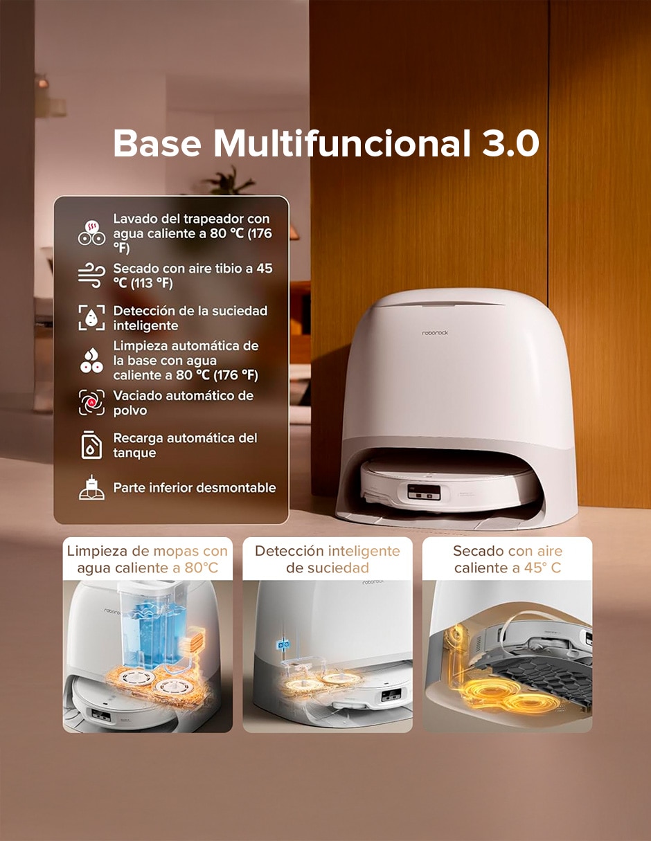 Aspiradora robot Roborock Qrevo CURV X 4 litros