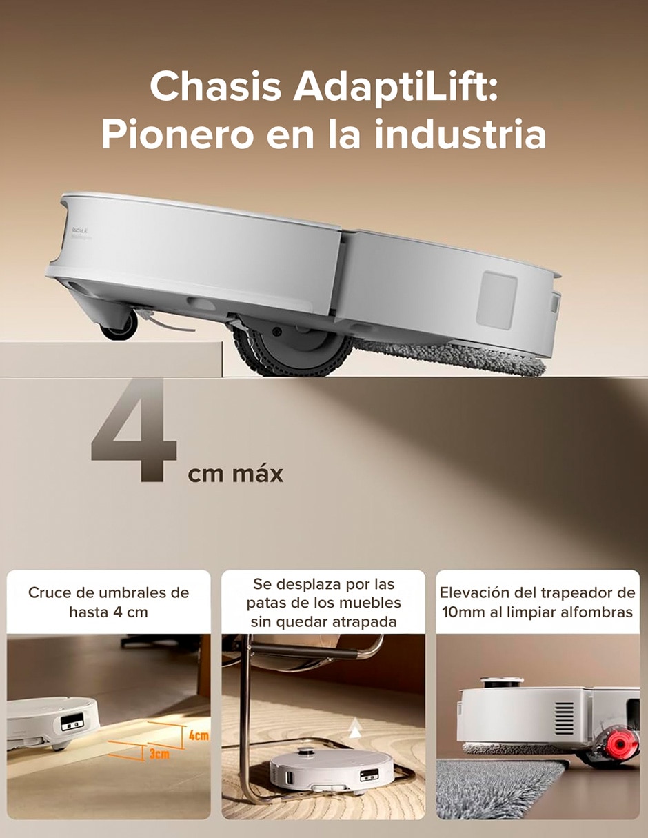 Aspiradora robot Roborock Qrevo CURV X 4 litros