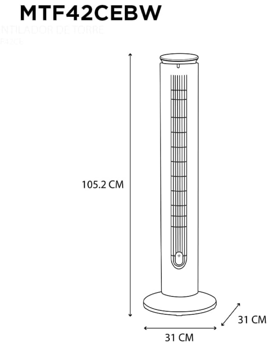 Ventilador de pedestal Midea con control remoto 5 velocidades