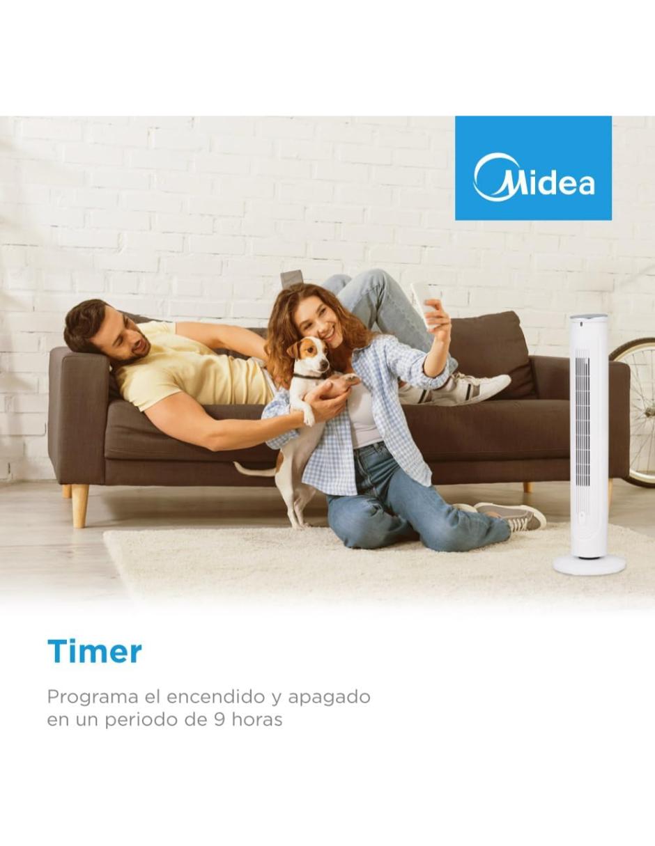 Ventilador de pedestal Midea con control remoto 5 velocidades