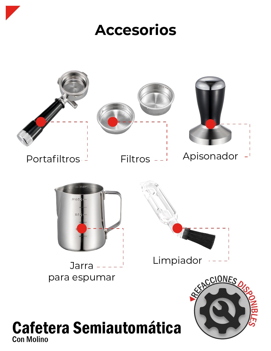Cafetera con molino Bogner BECM01