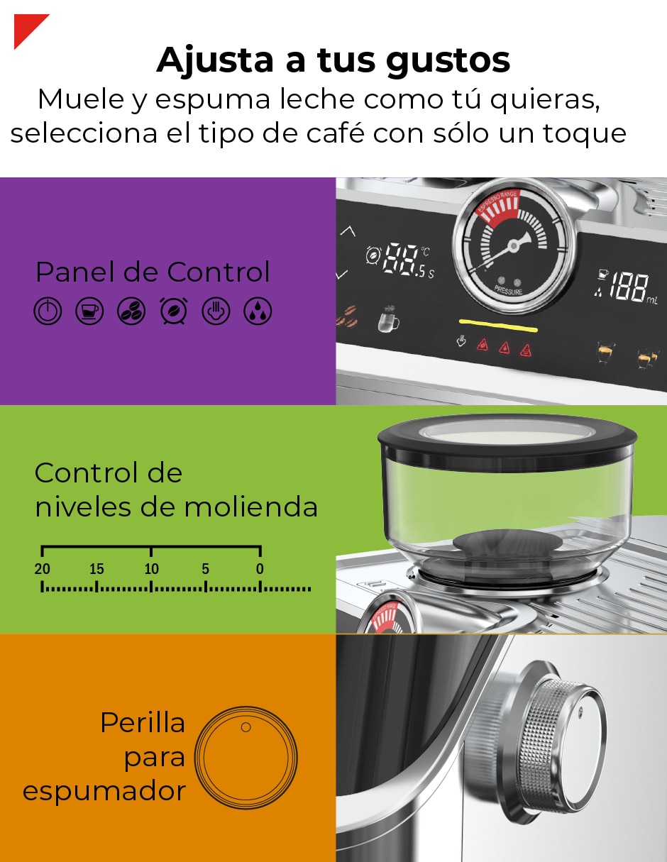 Cafetera con molino Bogner BECM01