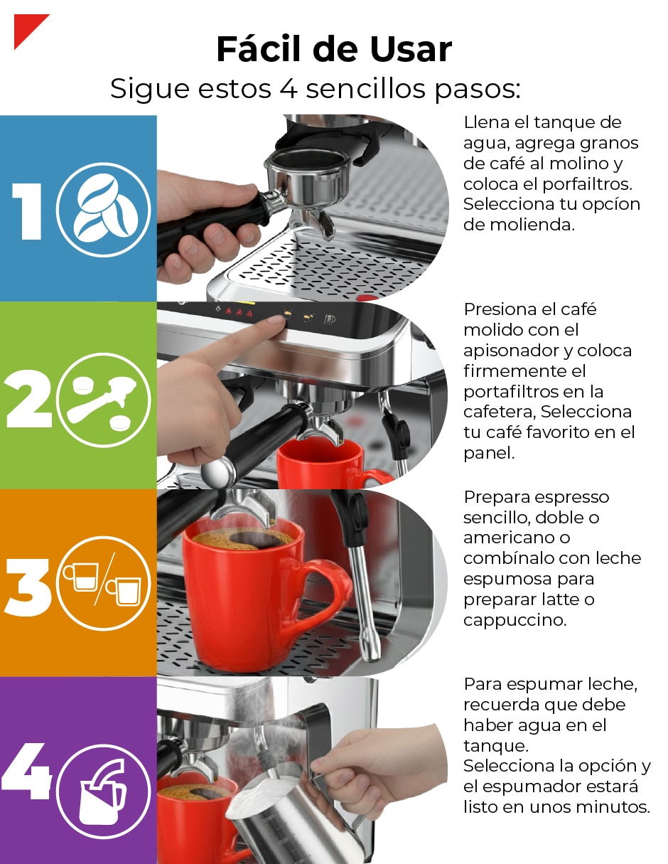 Cafetera con molino Bogner BECM01