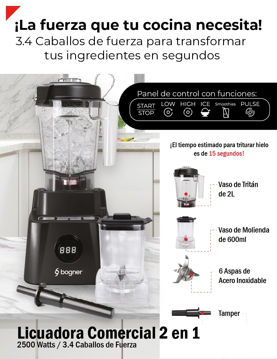 Licuadora Bogner BSB10XG 5 velocidades