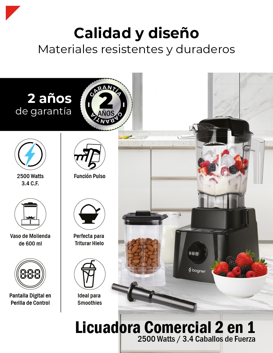 Licuadora Bogner BSB10XG 5 velocidades
