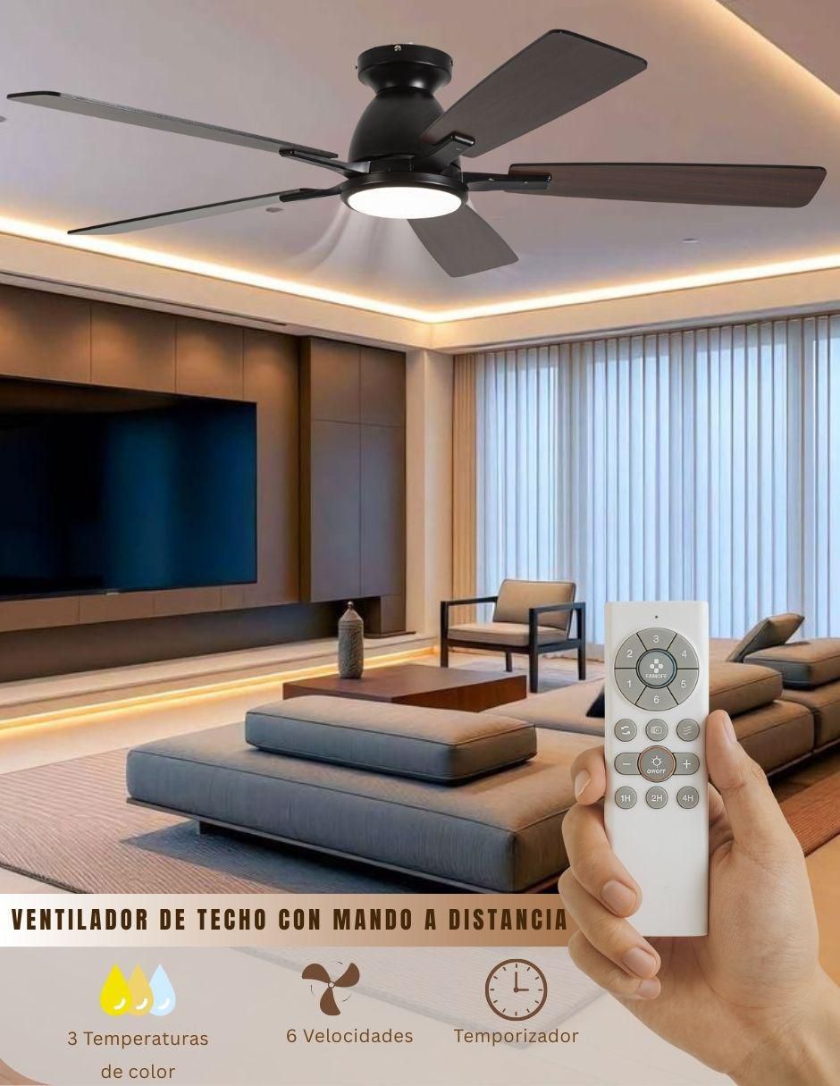 Ventilador de techo Megaluz con control remoto 6 velocidades
