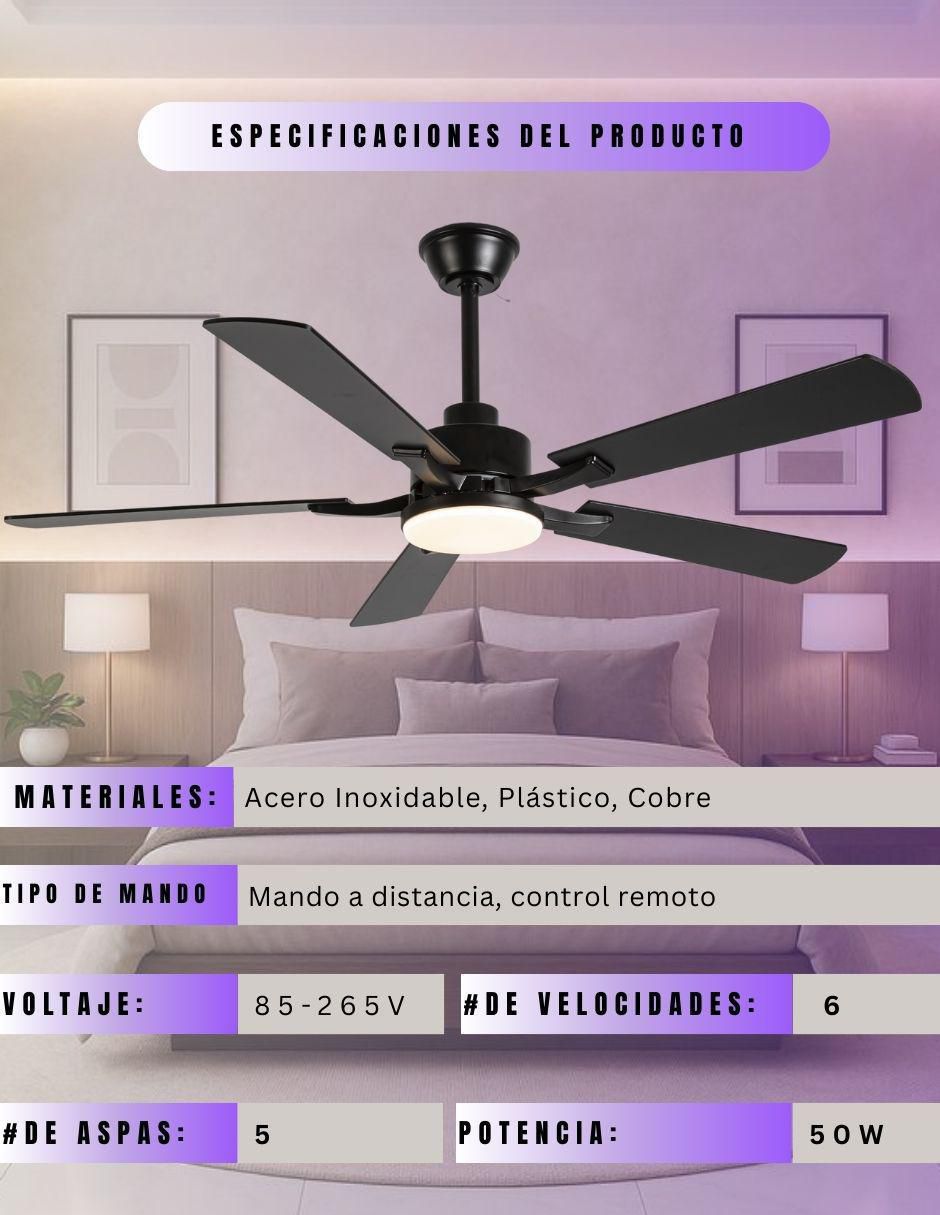 Ventilador de techo Megaluz con control remoto 6 velocidades