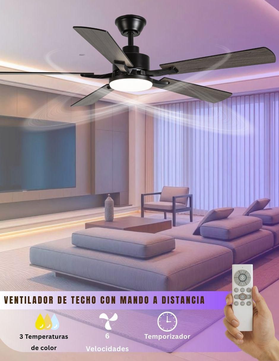 Ventilador de techo Megaluz con control remoto 6 velocidades