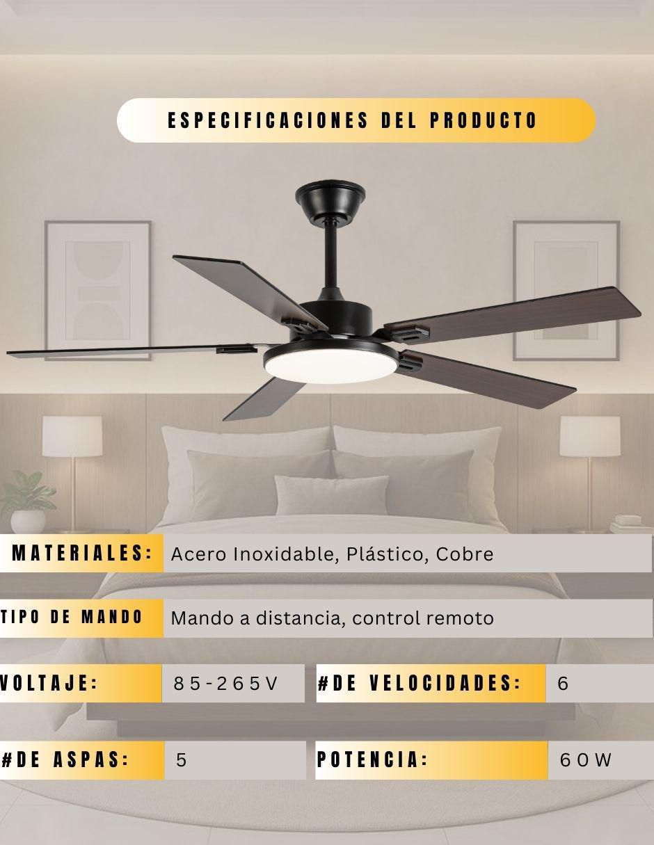 Ventilador de techo Megaluz con control remoto 6 velocidades