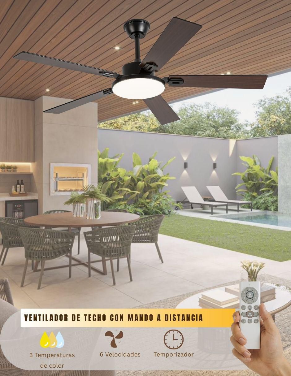 Ventilador de techo Megaluz con control remoto 6 velocidades