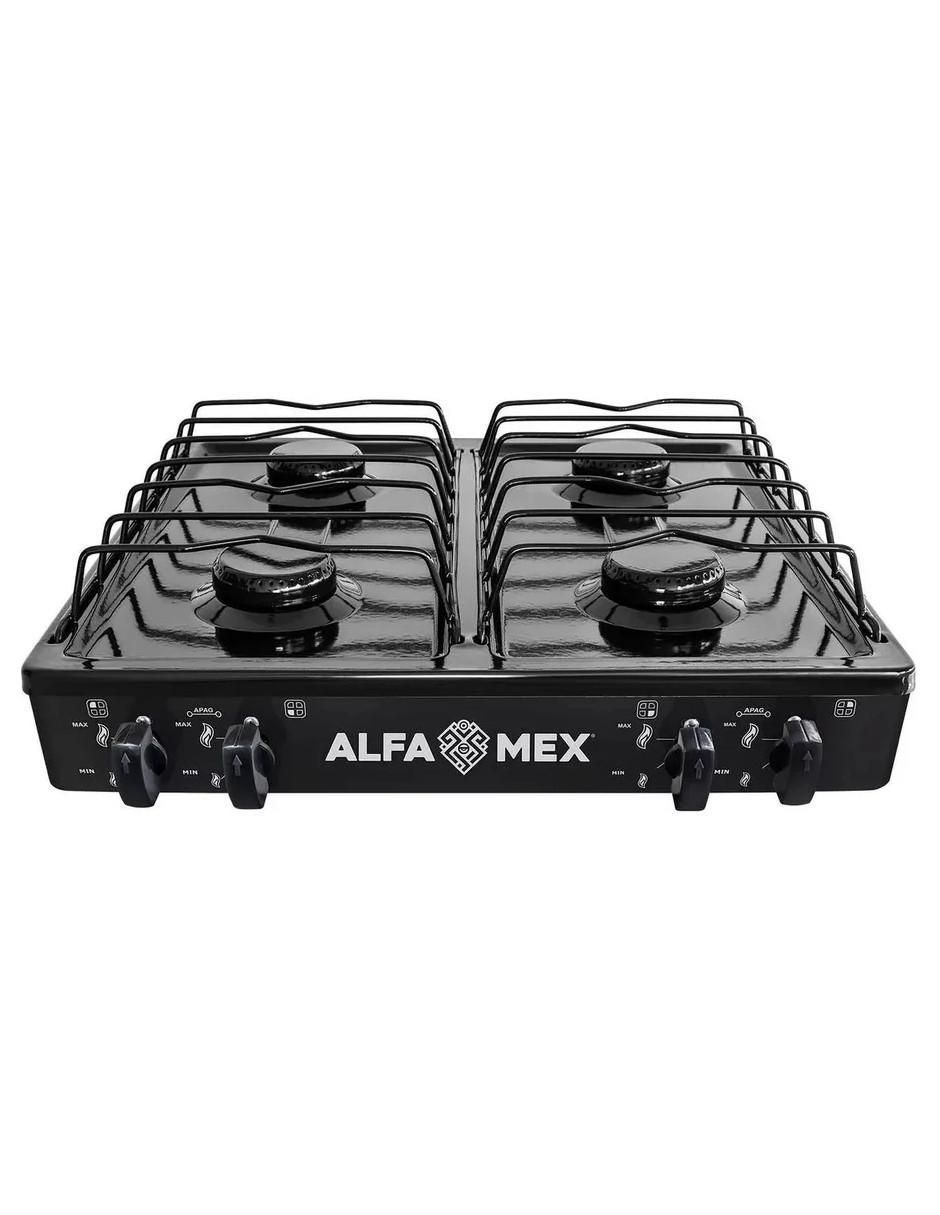 Parrilla de gas 311-4-negro de acero porcelanizado