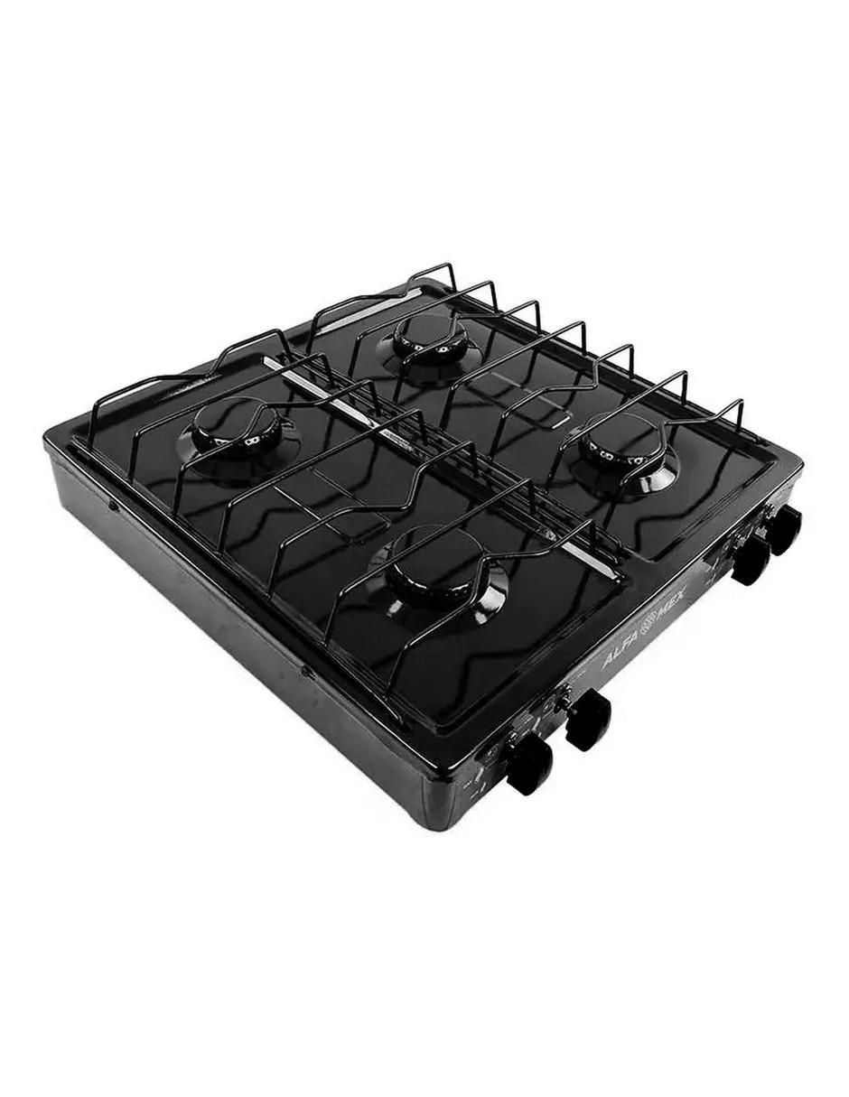 Parrilla de gas 311-4-negro de acero porcelanizado