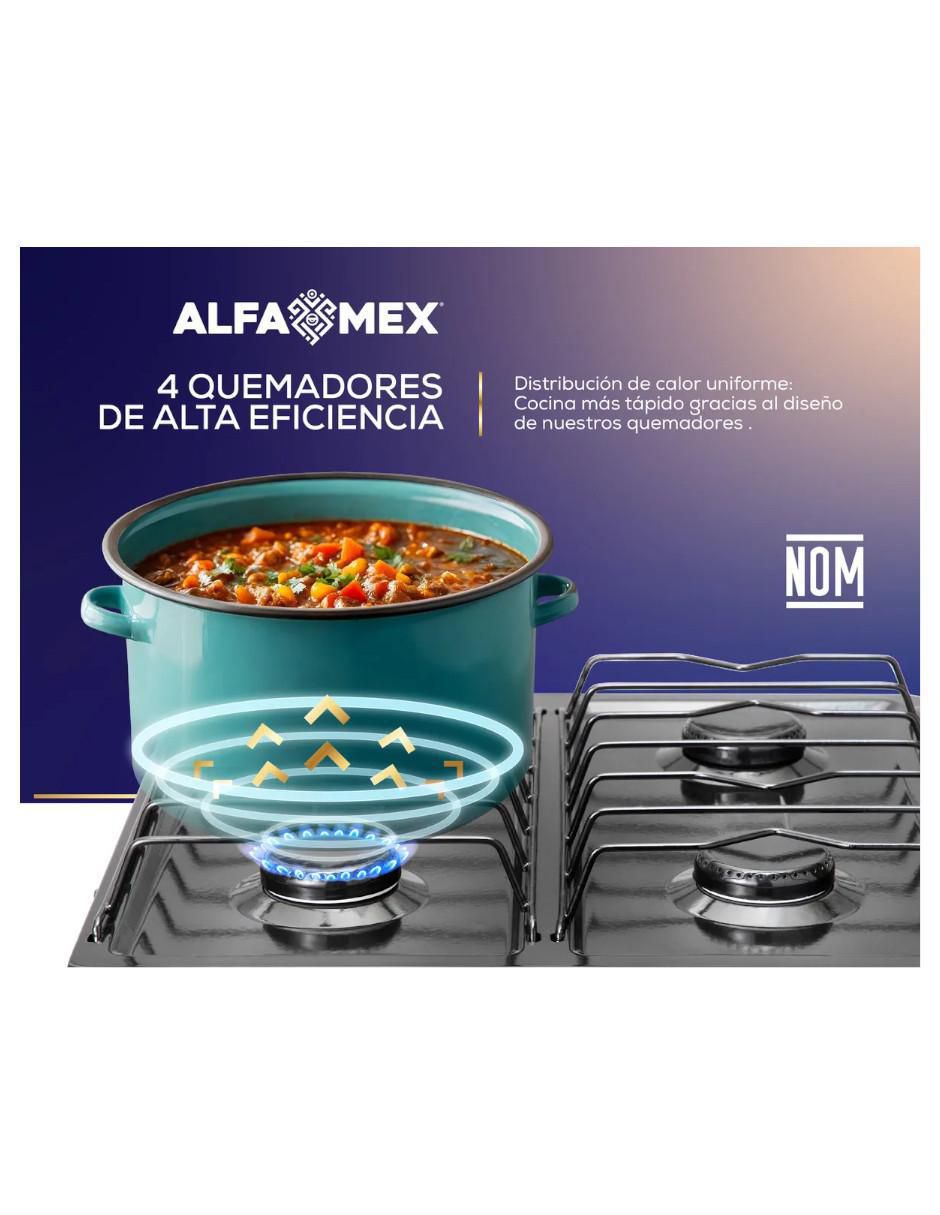 Parrilla de gas 311-4-negro de acero porcelanizado