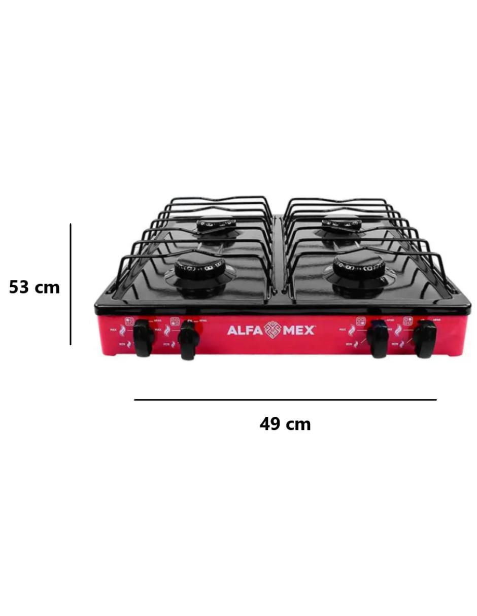 Parrilla de gas Alfamex 311-5-Rojo de acero porcelanizado