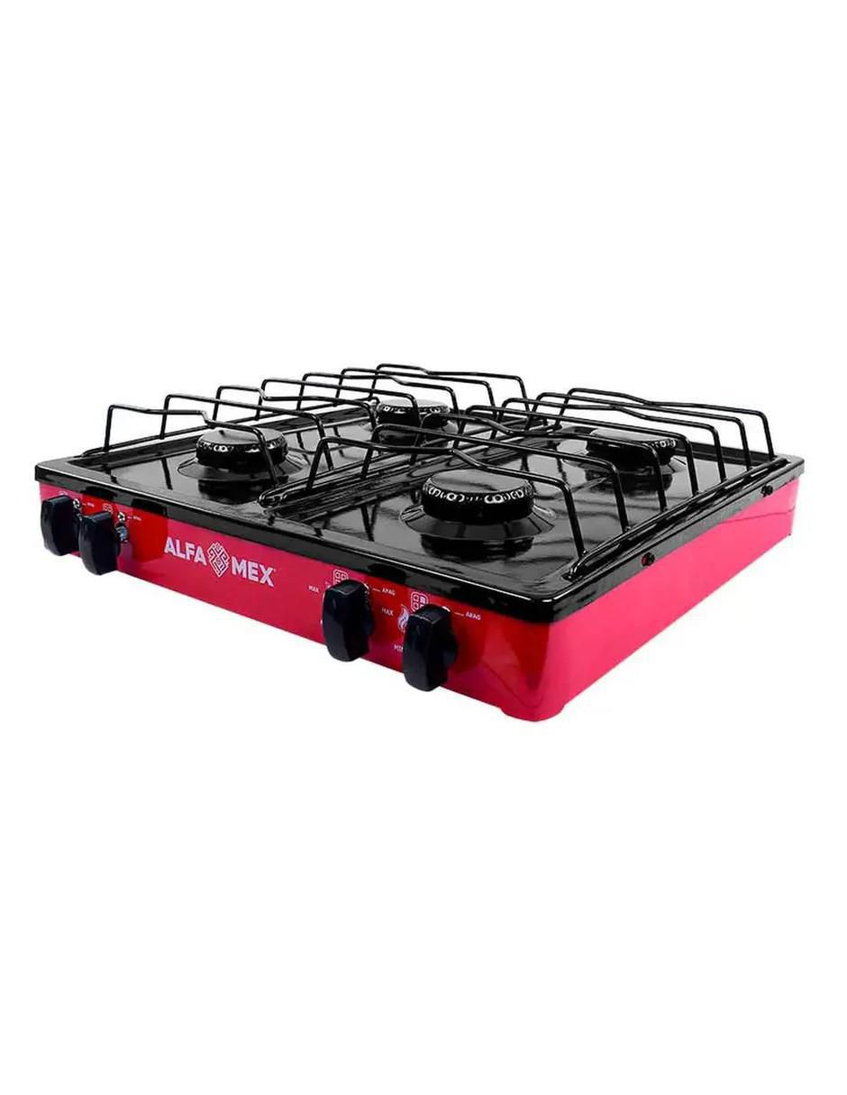 Parrilla de gas Alfamex 311-5-Rojo de acero porcelanizado