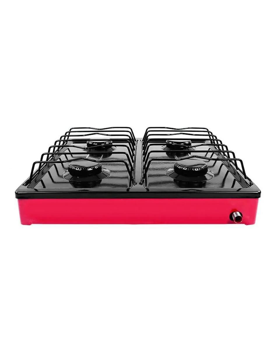 Parrilla de gas Alfamex 311-5-Rojo de acero porcelanizado