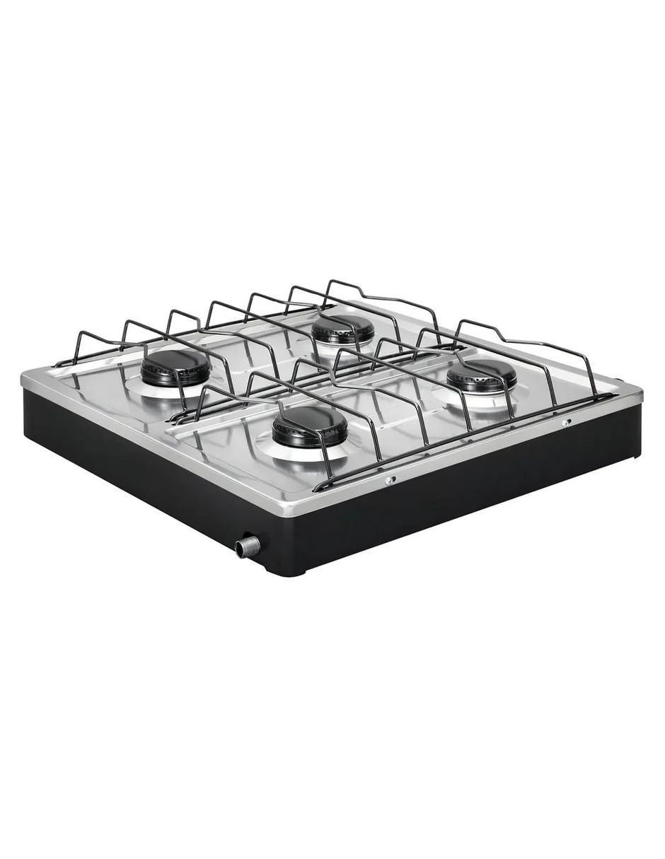 Parrilla de gas Alfamex 312-4-negro de acero inoxidable