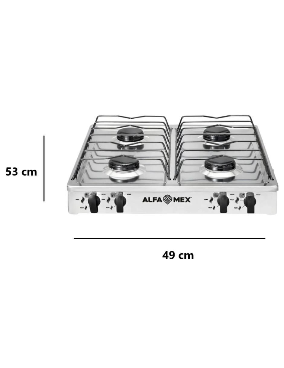 Parrilla de gas 312-6-blanco de acero inoxidable 5