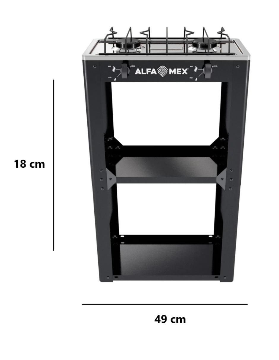 Parrilla de gas Alfamex 704-4 negro de acero inoxidable